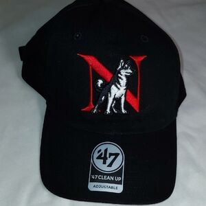 47 Brand Black Cap with Red Embroidery